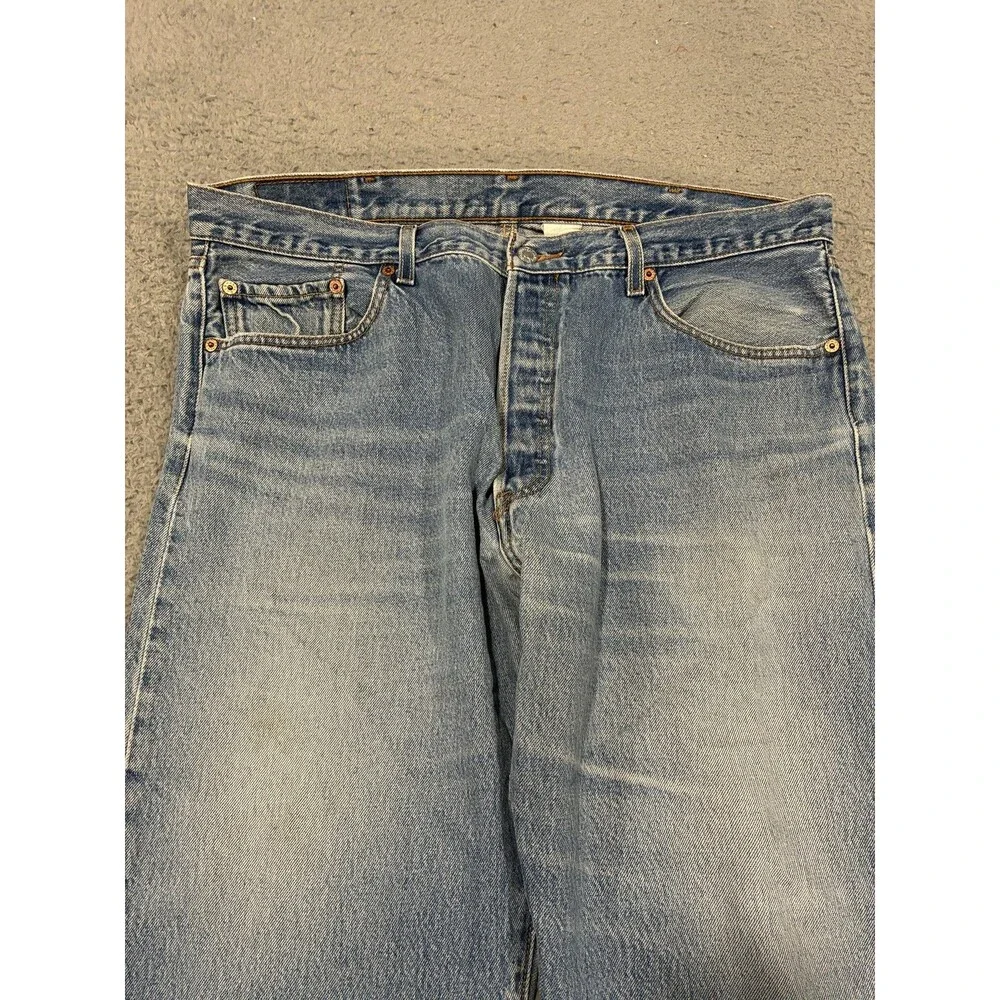 Levis 501XX Jeans Mens 40x30 Blue Straight Leg Denim Light Wash Button Fly VTG